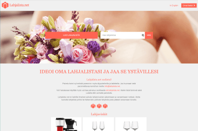 Screenshot from lahjalista.net