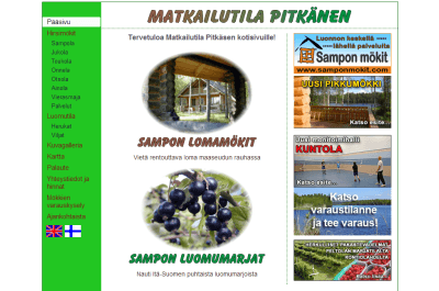 Screenshot from Sampon Lomamökit website