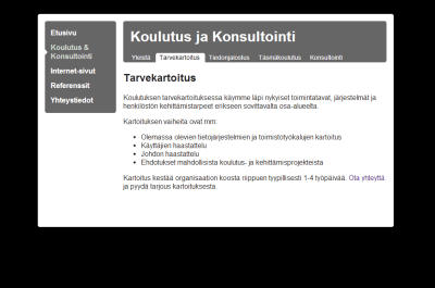 Screenshot from Tietovisio Oy website